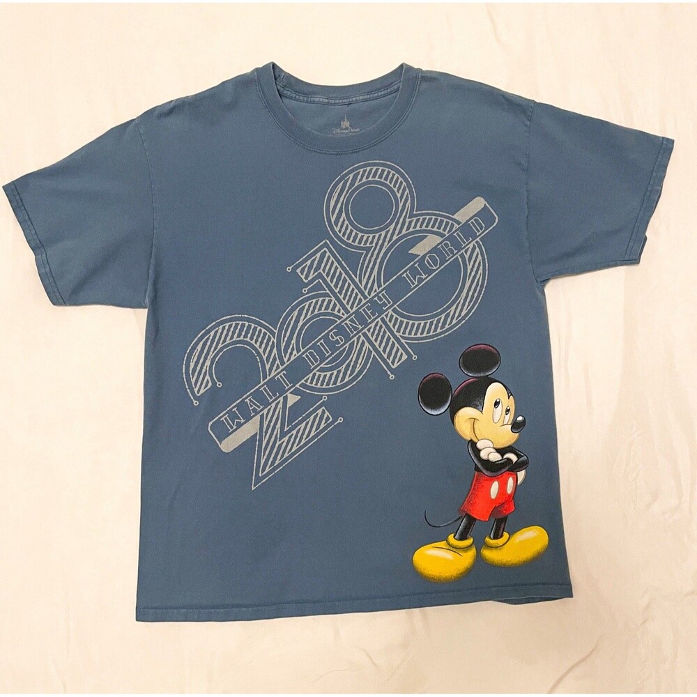 Disney T Shirt  Unisex Blue 2018 Mickey Mouse Disney Parks Vintage Y2K